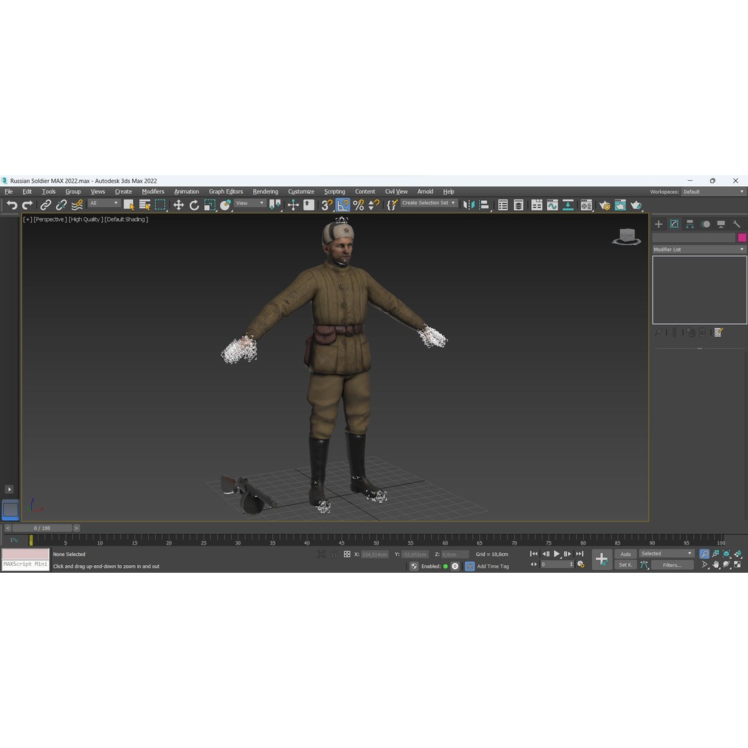 Soviet Soldier 3D Model – Low Poly Rigged Character with Weapon - View 13