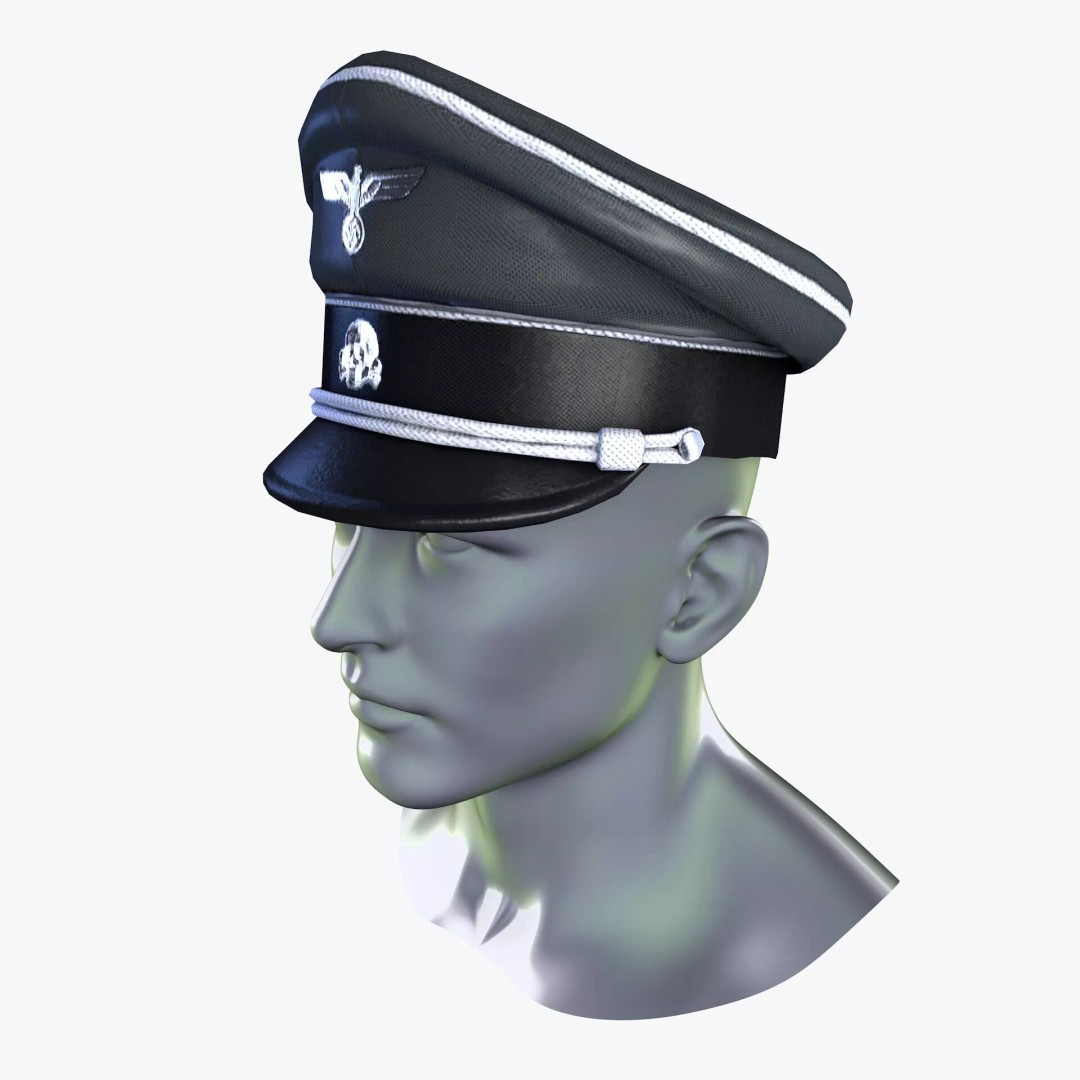 WWII SS German Officer Cap 3D Model – Low Poly Game Asset, FBX, OBJ - View 10