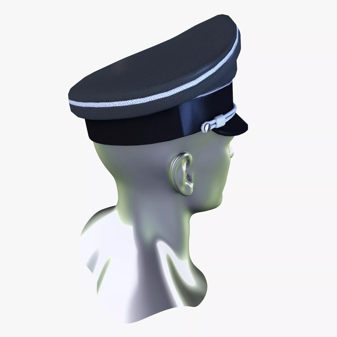 WWII SS German Officer Cap 3D Model – Low Poly Game Asset, FBX, OBJ - View 11
