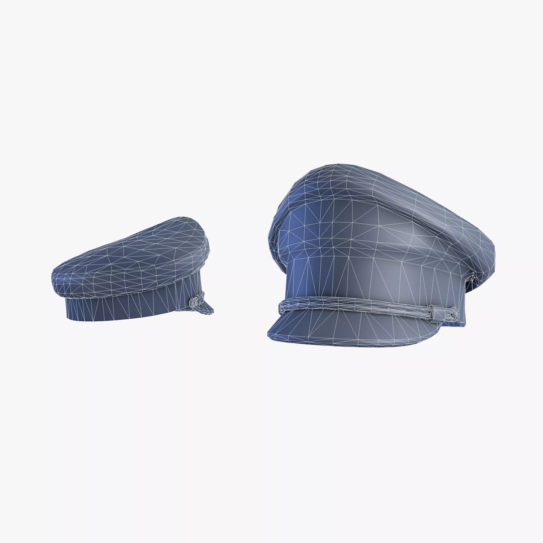 WWII SS German Officer Cap 3D Model – Low Poly Game Asset, FBX, OBJ - View 17