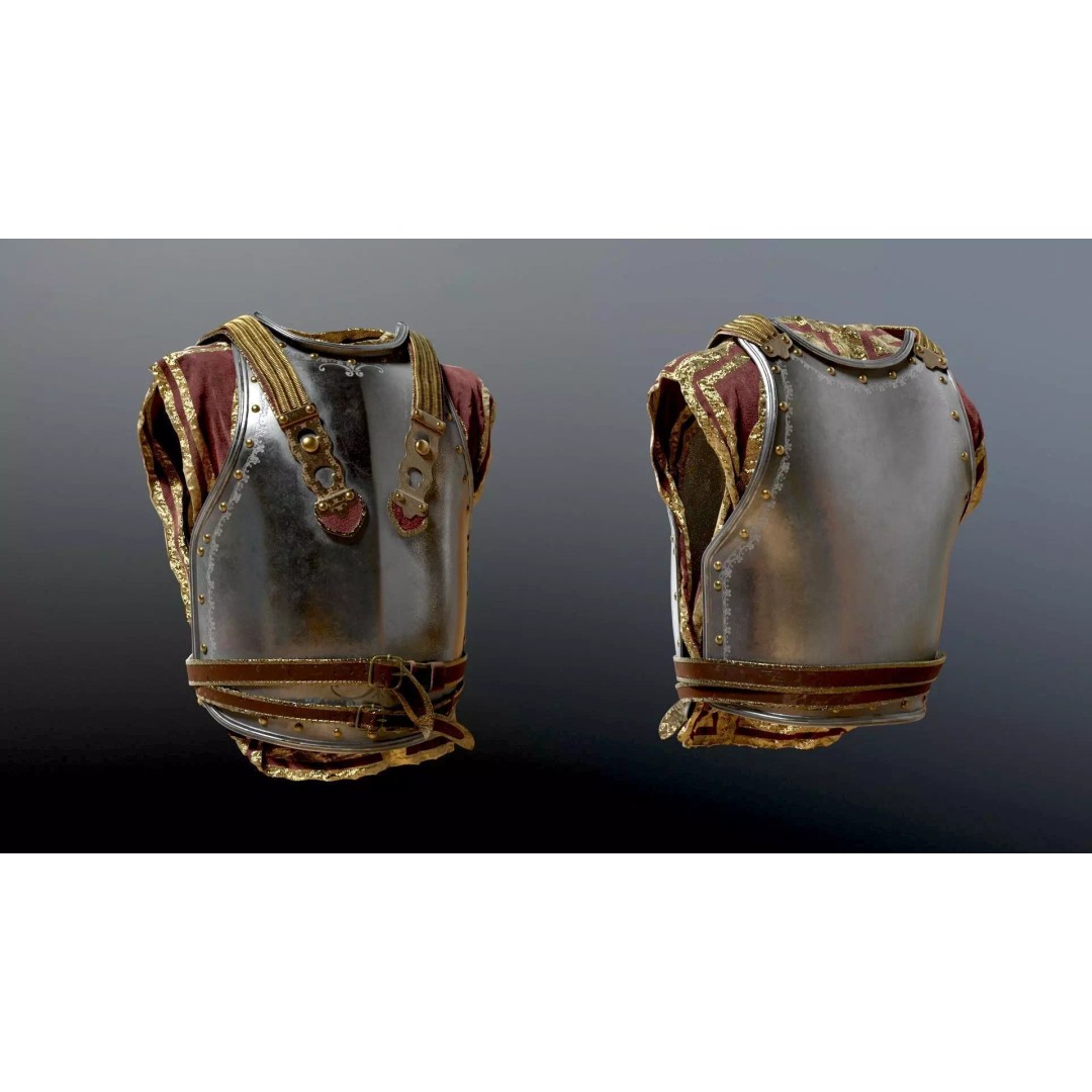 Napoleon Cuirass 3D Model – High Poly PBR Armor for Blender, FBX, OBJ - View 2
