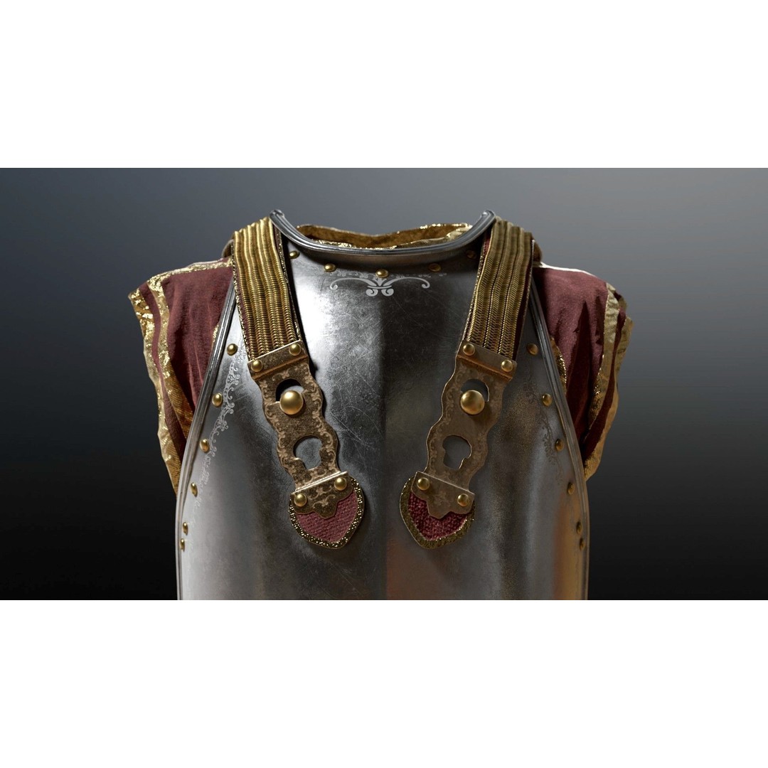 Napoleon Cuirass 3D Model – High Poly PBR Armor for Blender, FBX, OBJ - View 3