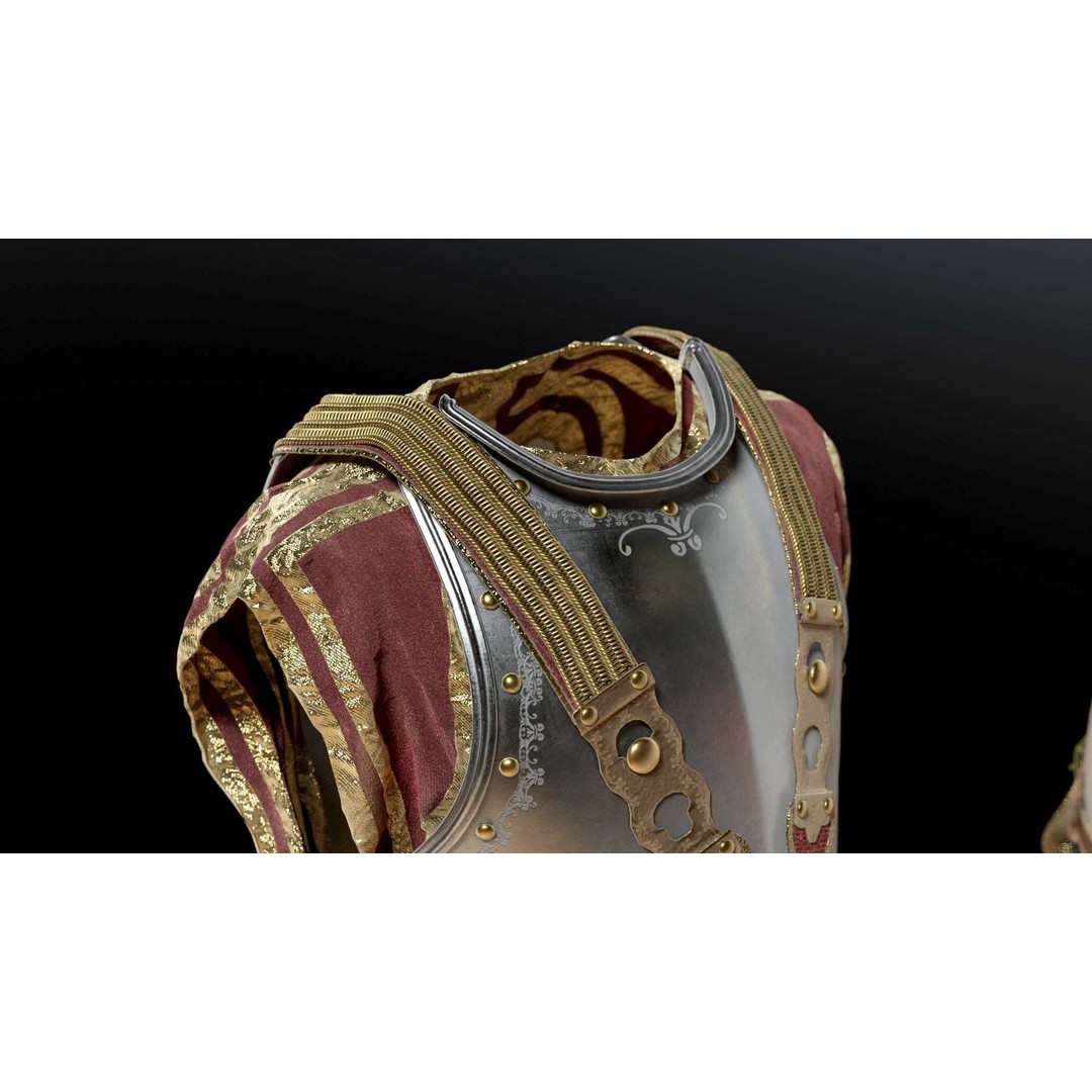 Napoleon Cuirass 3D Model – High Poly PBR Armor for Blender, FBX, OBJ - View 4