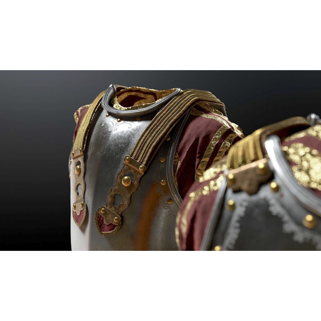 Napoleon Cuirass 3D Model – High Poly PBR Armor for Blender, FBX, OBJ - View 5