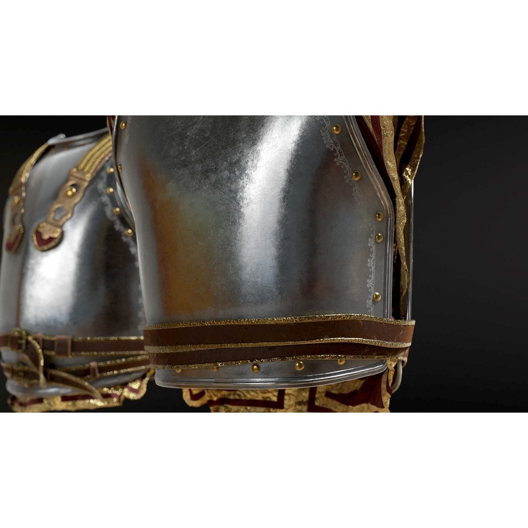 Napoleon Cuirass 3D Model – High Poly PBR Armor for Blender, FBX, OBJ - View 8