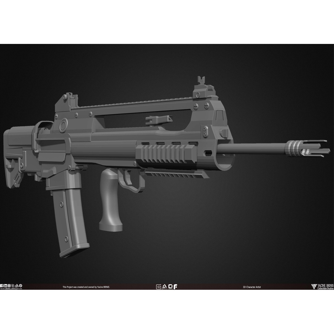 Guns 3D Model – Low Poly Kitbash Set for Game Assets, OBJ, ZTL
