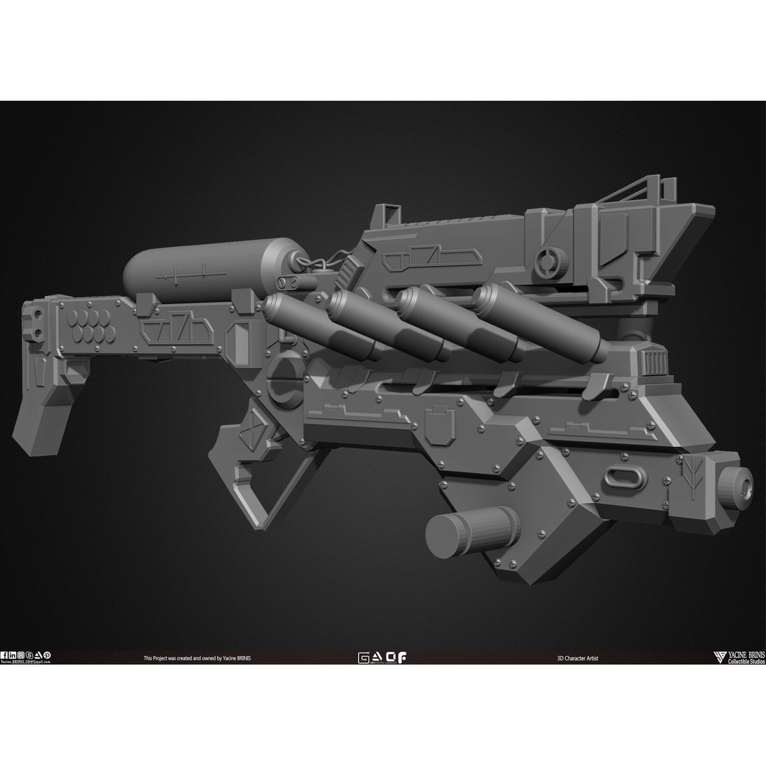 Guns 3D Model – Low Poly Kitbash Set for Game Assets, OBJ, ZTL - View 17
