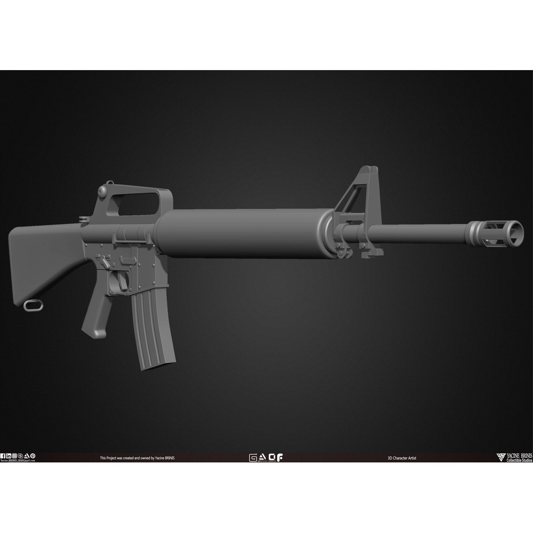 Guns 3D Model – Low Poly Kitbash Set for Game Assets, OBJ, ZTL - View 21