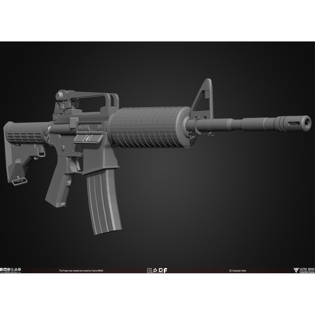Guns 3D Model – Low Poly Kitbash Set for Game Assets, OBJ, ZTL - View 22