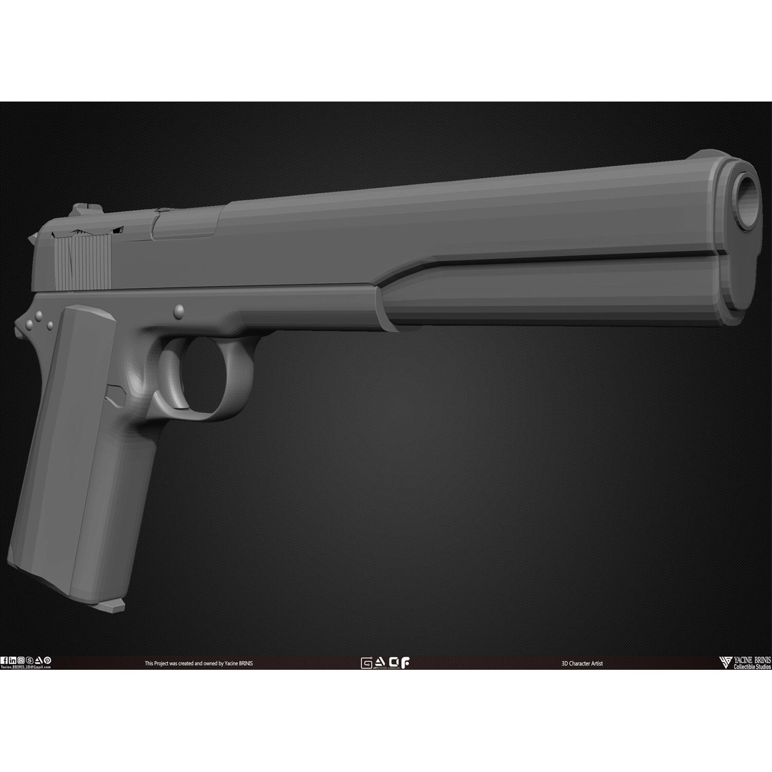 Guns 3D Model – Low Poly Kitbash Set for Game Assets, OBJ, ZTL - View 23