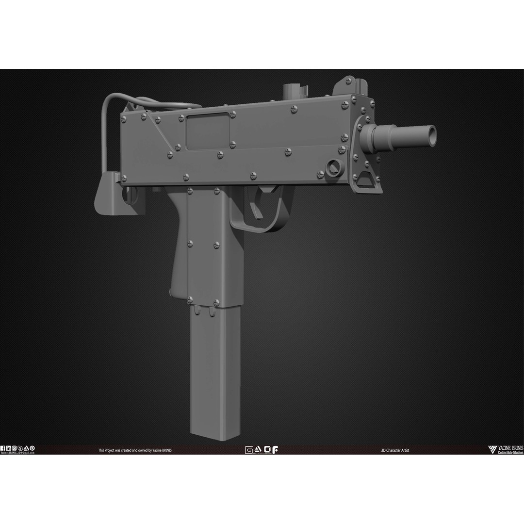 Guns 3D Model – Low Poly Kitbash Set for Game Assets, OBJ, ZTL - View 25