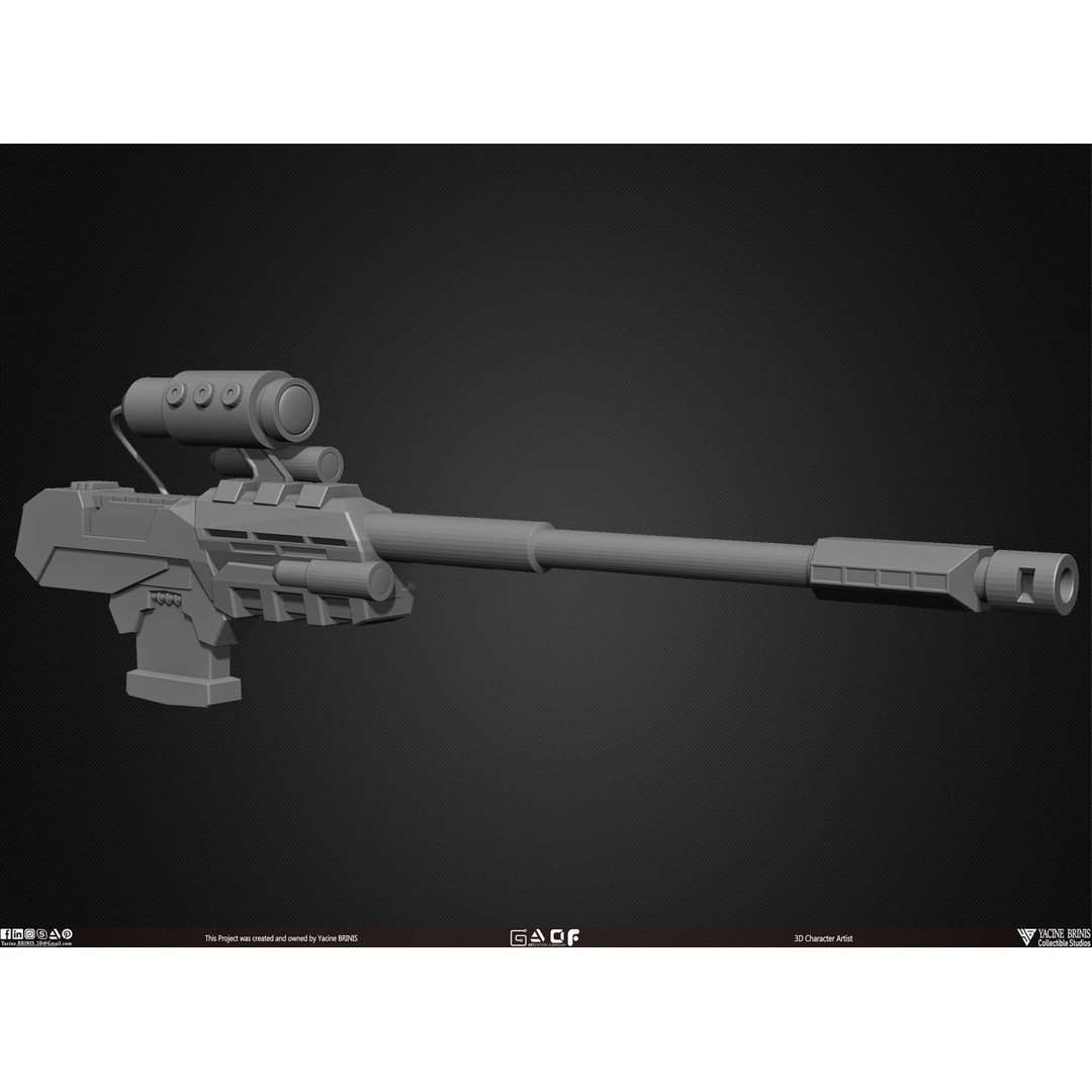 Guns 3D Model – Low Poly Kitbash Set for Game Assets, OBJ, ZTL - View 27