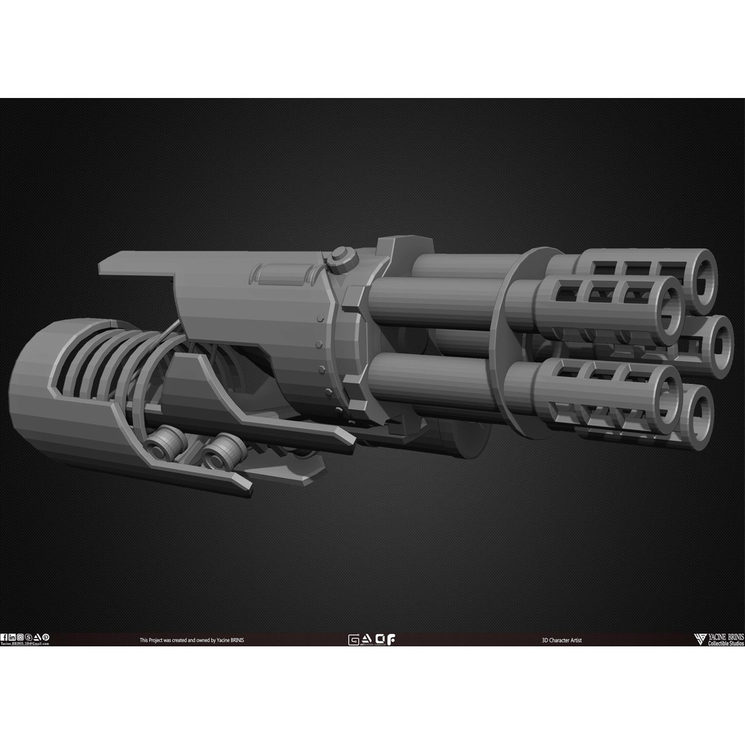Guns 3D Model – Low Poly Kitbash Set for Game Assets, OBJ, ZTL - View 28