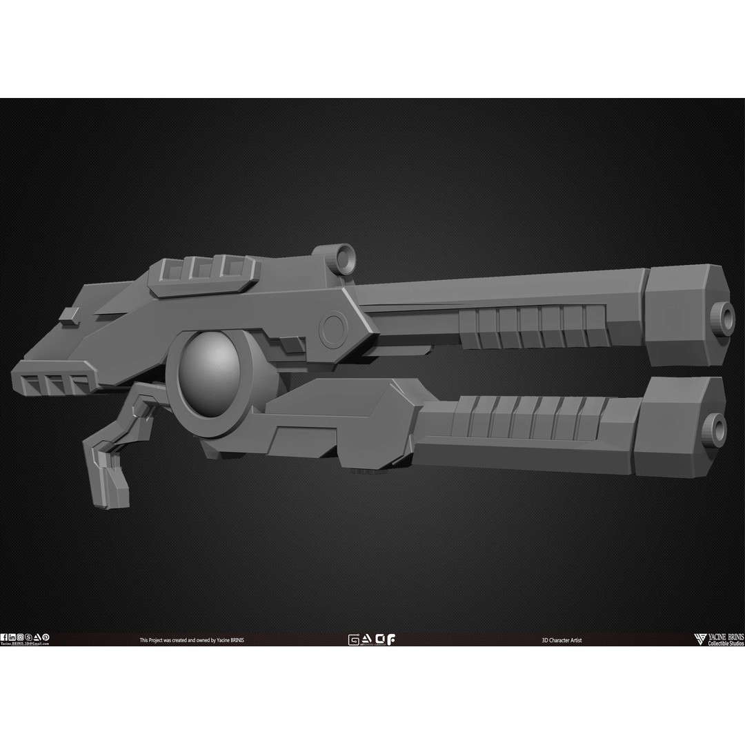Guns 3D Model – Low Poly Kitbash Set for Game Assets, OBJ, ZTL - View 30
