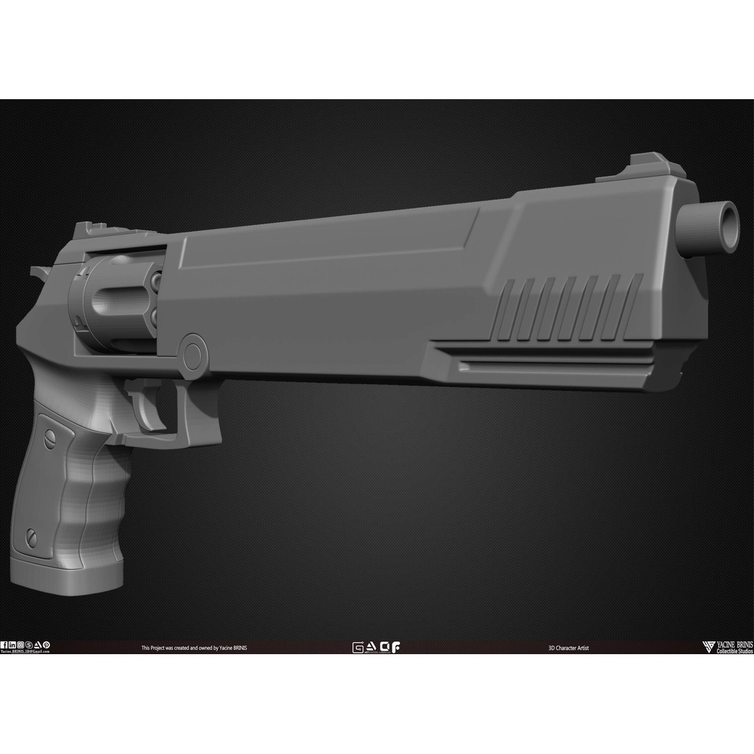 Guns 3D Model – Low Poly Kitbash Set for Game Assets, OBJ, ZTL - View 35