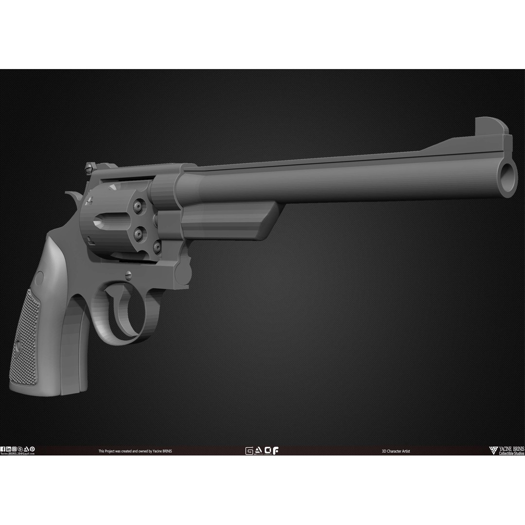 Guns 3D Model – Low Poly Kitbash Set for Game Assets, OBJ, ZTL - View 36