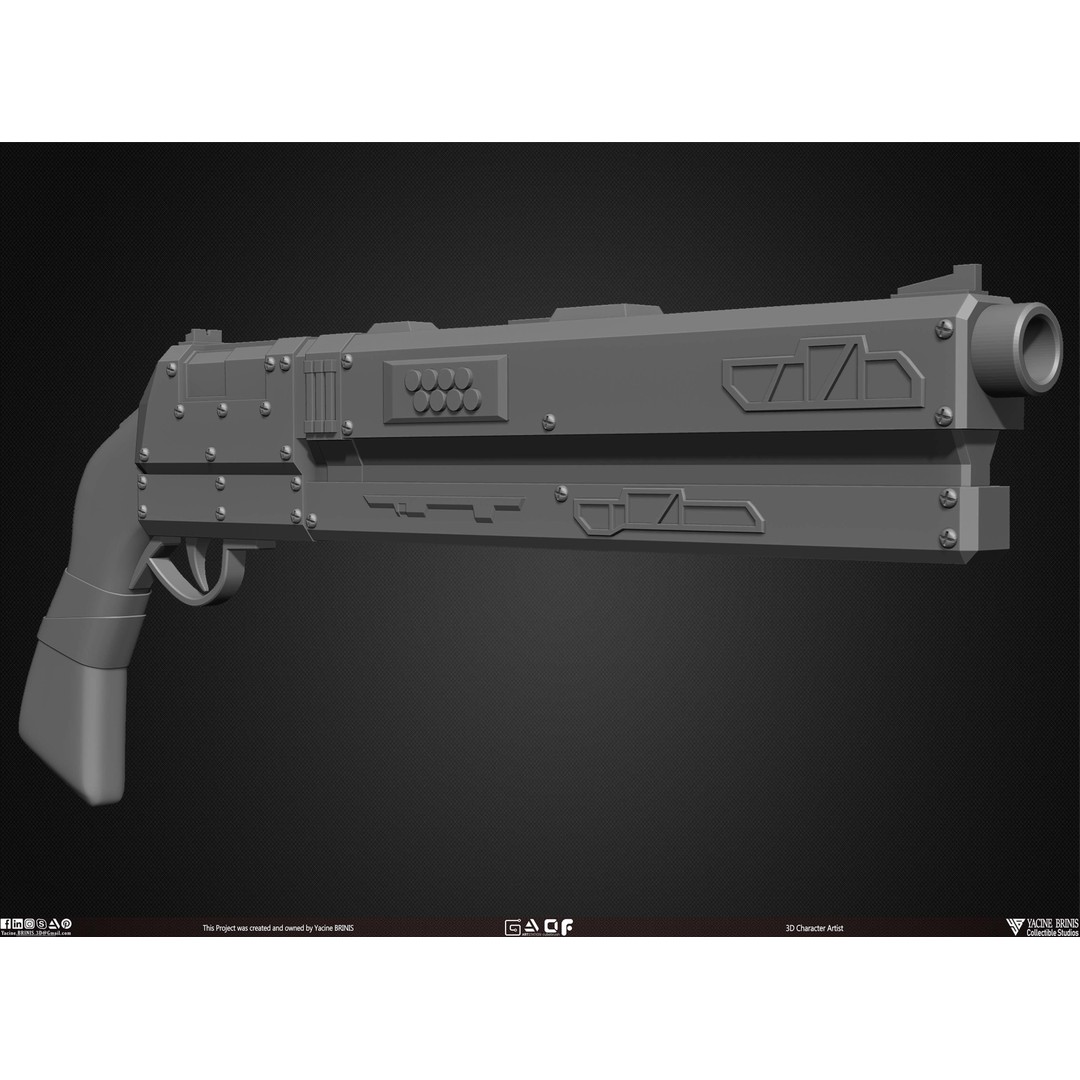 Guns 3D Model – Low Poly Kitbash Set for Game Assets, OBJ, ZTL - View 38