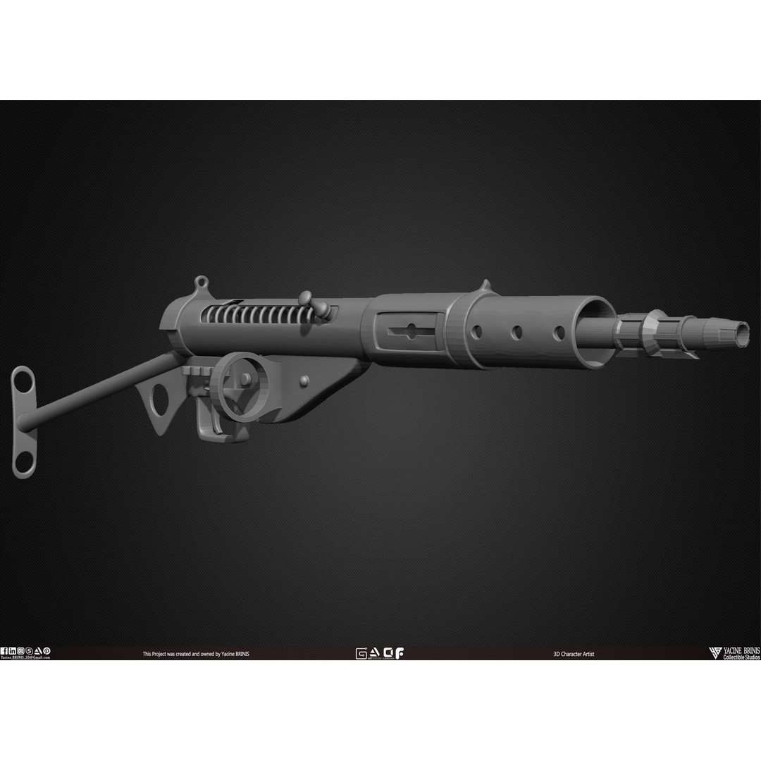 Guns 3D Model – Low Poly Kitbash Set for Game Assets, OBJ, ZTL - View 39