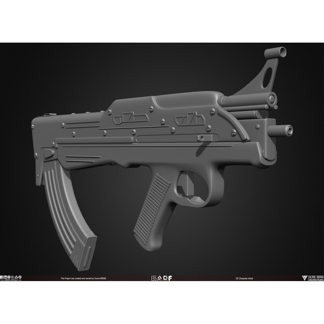 Guns 3D Model – Low Poly Kitbash Set for Game Assets, OBJ, ZTL - View 40