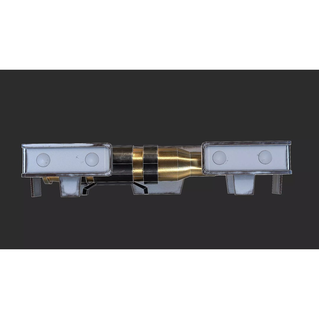 Ammo Feed Chute 3D Model – Low Poly Rigged Military Asset, FBX, OBJ, Blender - View 14