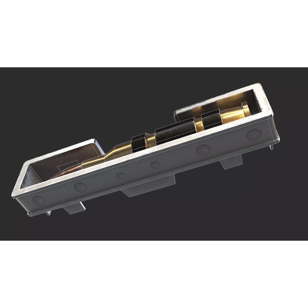 Ammo Feed Chute 3D Model – Low Poly Rigged Military Asset, FBX, OBJ, Blender - View 15