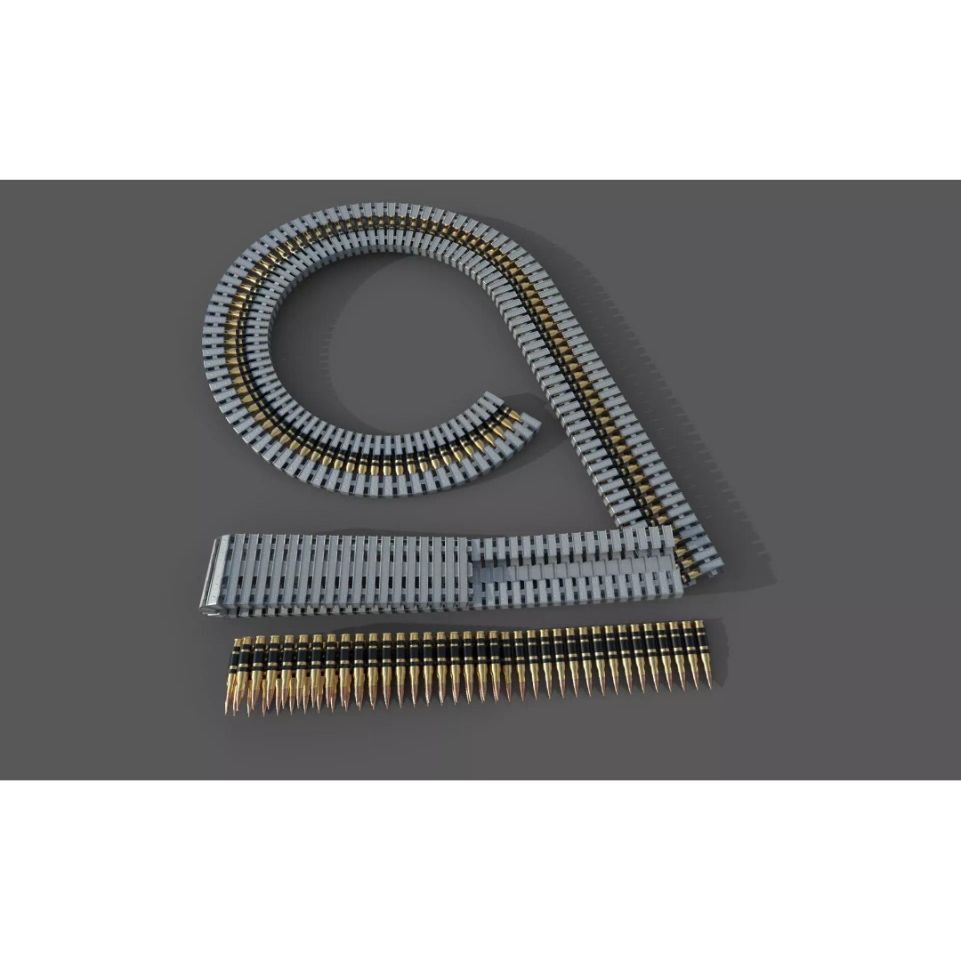 Ammo Feed Chute 3D Model – Low Poly Rigged Military Asset, FBX, OBJ, Blender - View 17