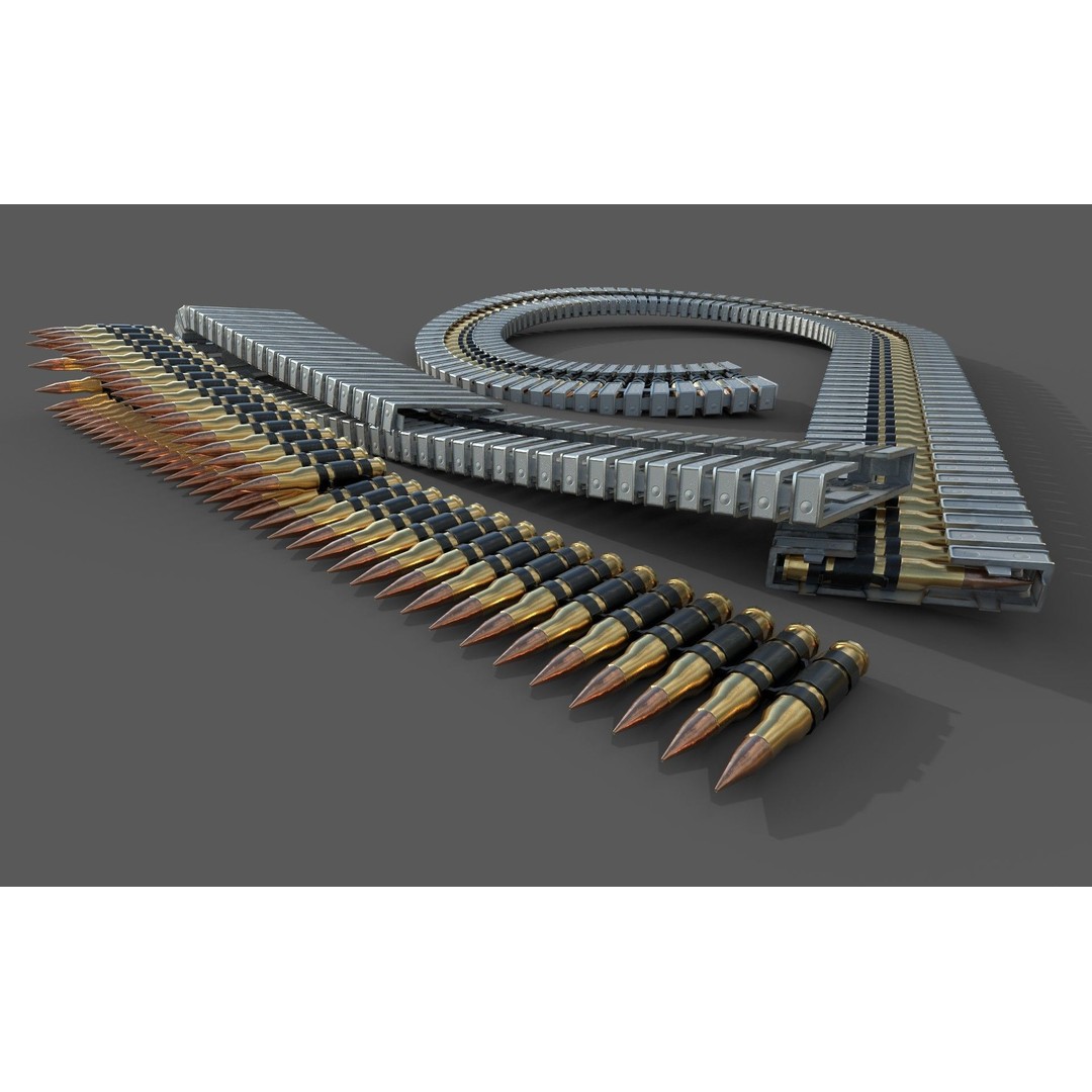 Ammo Feed Chute 3D Model – Low Poly Rigged Military Asset, FBX, OBJ, Blender - View 18