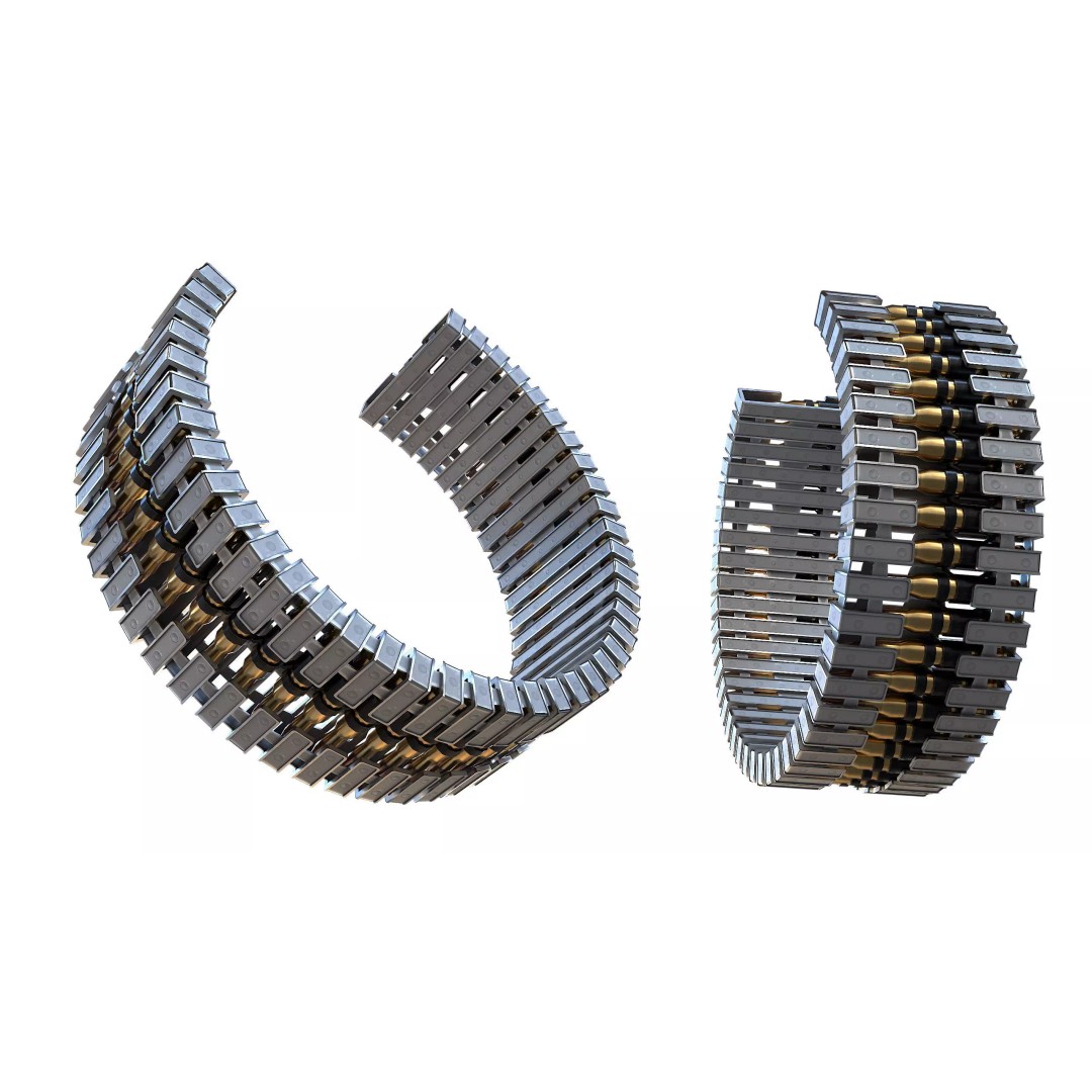 Ammo Feed Chute 3D Model – Low Poly Rigged Military Asset, FBX, OBJ, Blender - View 2