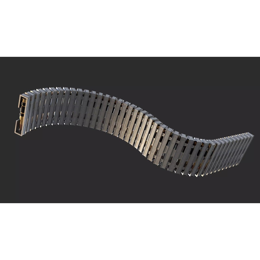 Ammo Feed Chute 3D Model – Low Poly Rigged Military Asset, FBX, OBJ, Blender - View 8