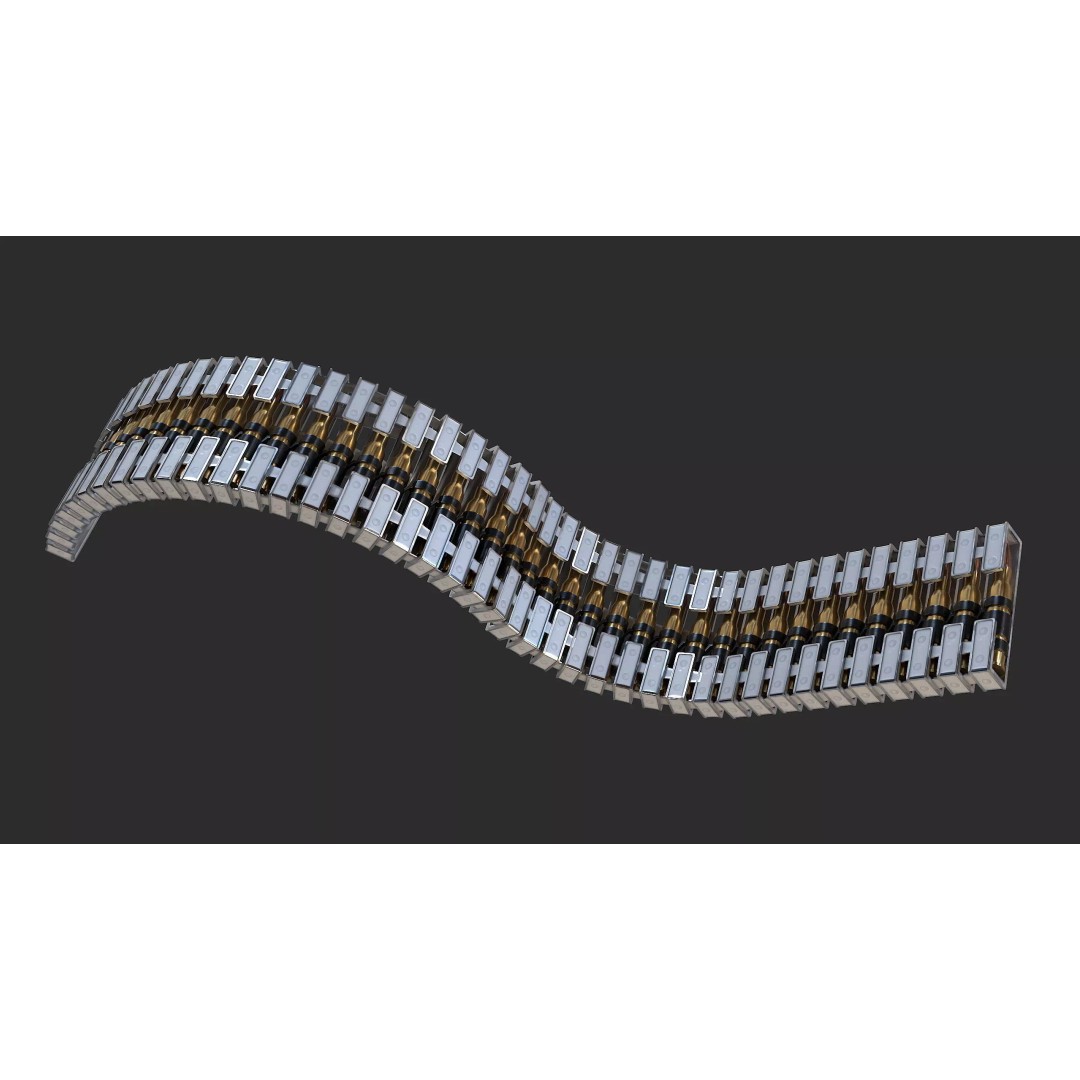 Ammo Feed Chute 3D Model – Low Poly Rigged Military Asset, FBX, OBJ, Blender - View 9