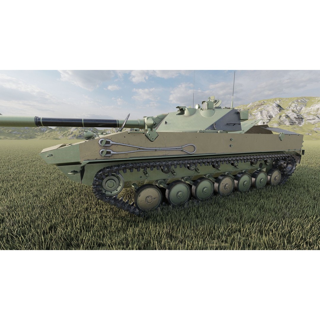 2S25 Sprut-SD 3D Model – Detailed Military Vehicle with Interior, OBJ - View 10