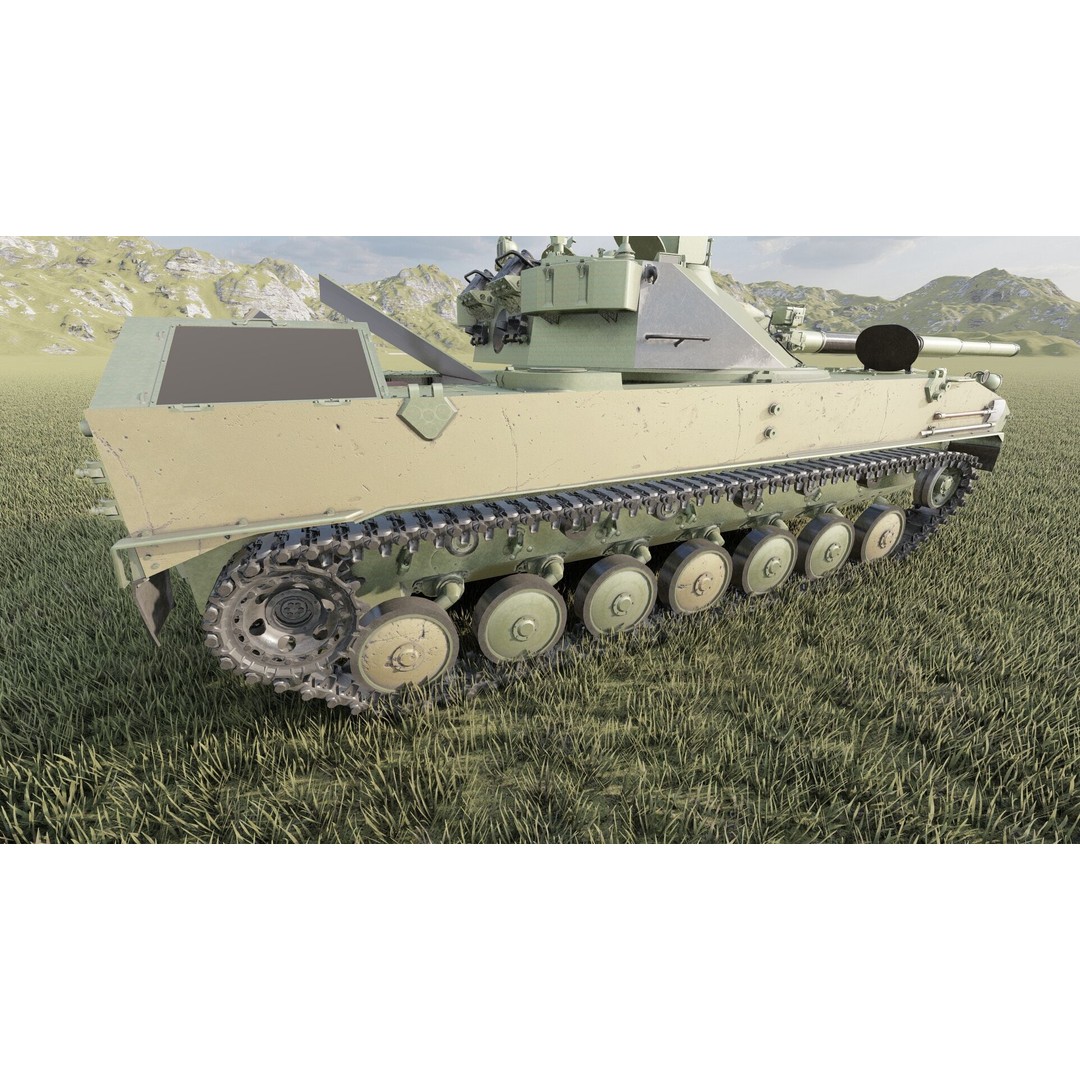 2S25 Sprut-SD 3D Model – Detailed Military Vehicle with Interior, OBJ - View 13