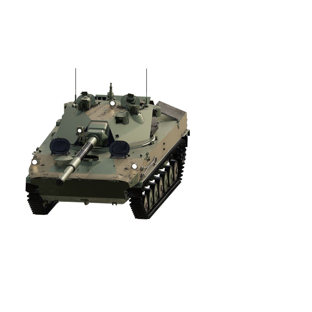2S25 Sprut-SD 3D Model – Detailed Military Vehicle with Interior, OBJ - View 3