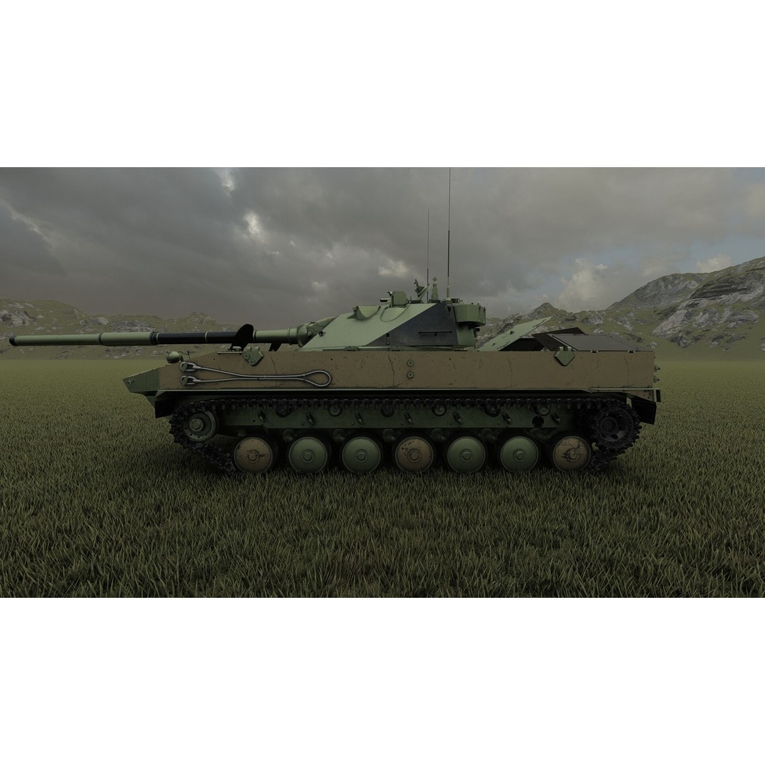 2S25 Sprut-SD 3D Model – Detailed Military Vehicle with Interior, OBJ - View 31