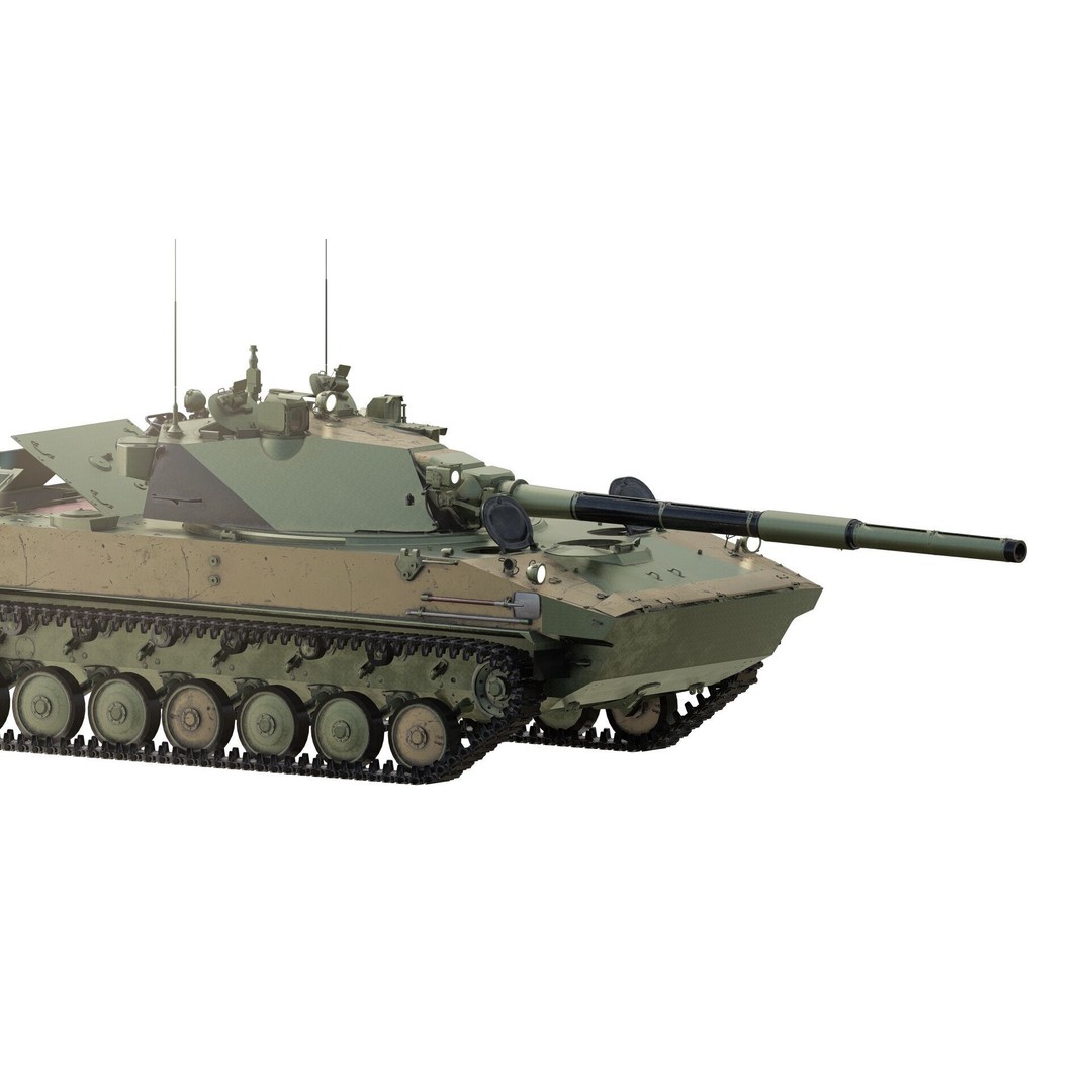 2S25 Sprut-SD 3D Model – Detailed Military Vehicle with Interior, OBJ - View 4