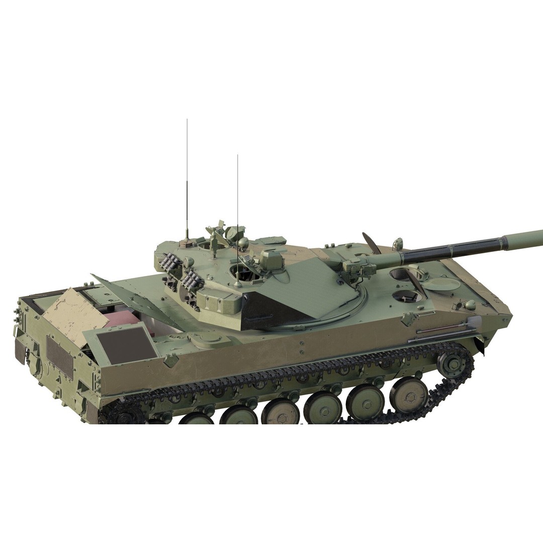 2S25 Sprut-SD 3D Model – Detailed Military Vehicle with Interior, OBJ - View 5