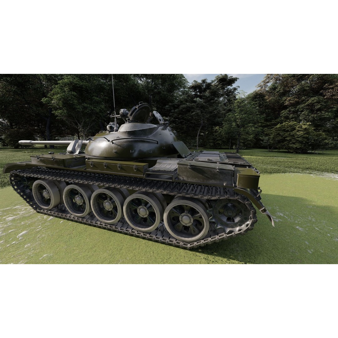 T-55A Obyekt 155A 3D Model – Detailed Military Vehicle, FBX, OBJ, PBR - View 10