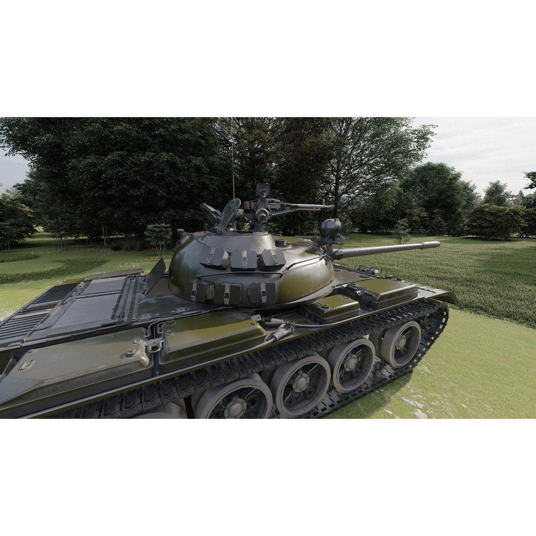 T-55A Obyekt 155A 3D Model – Detailed Military Vehicle, FBX, OBJ, PBR - View 14