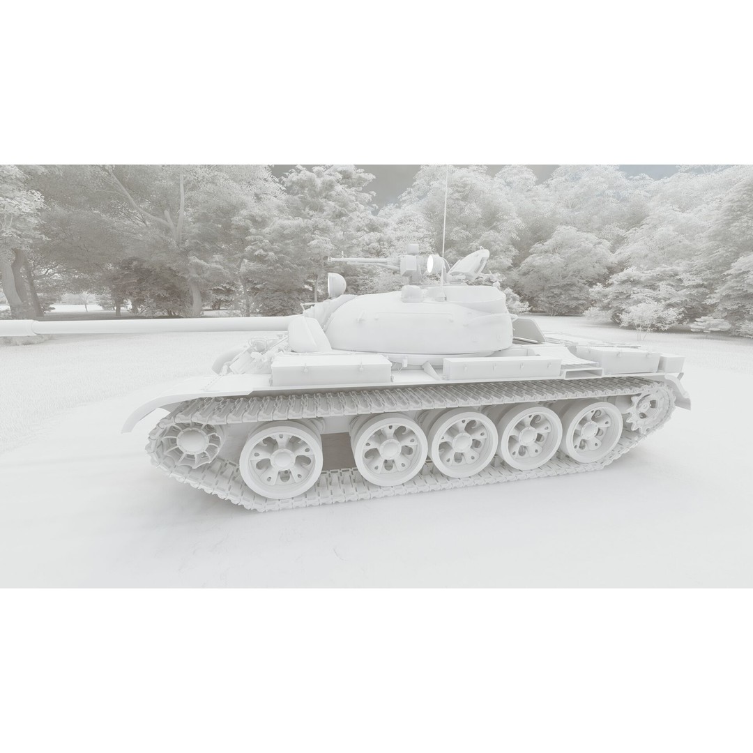 T-55A Obyekt 155A 3D Model – Detailed Military Vehicle, FBX, OBJ, PBR - View 30