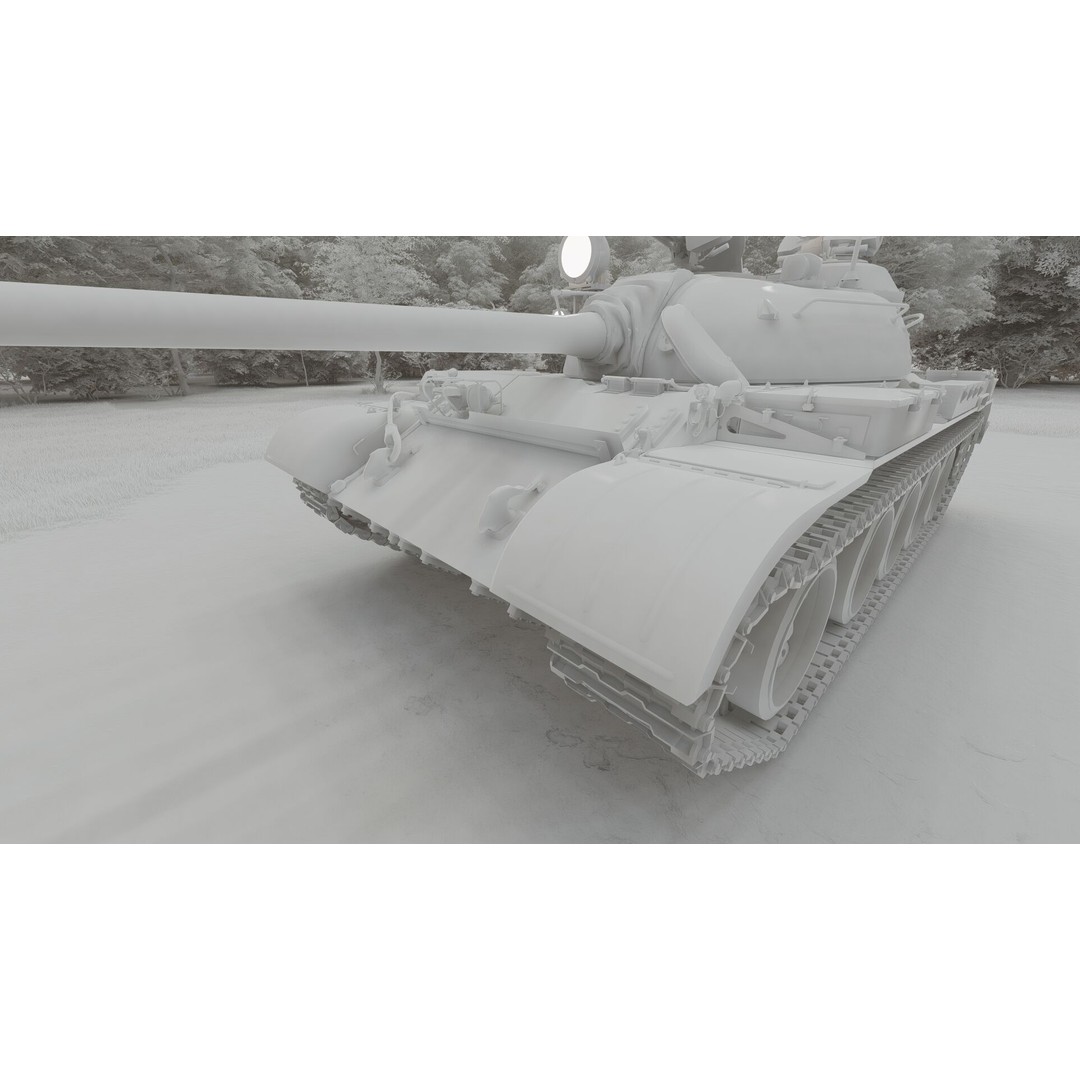 T-55A Obyekt 155A 3D Model – Detailed Military Vehicle, FBX, OBJ, PBR - View 32
