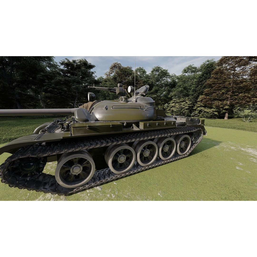T-55A Obyekt 155A 3D Model – Detailed Military Vehicle, FBX, OBJ, PBR - View 9