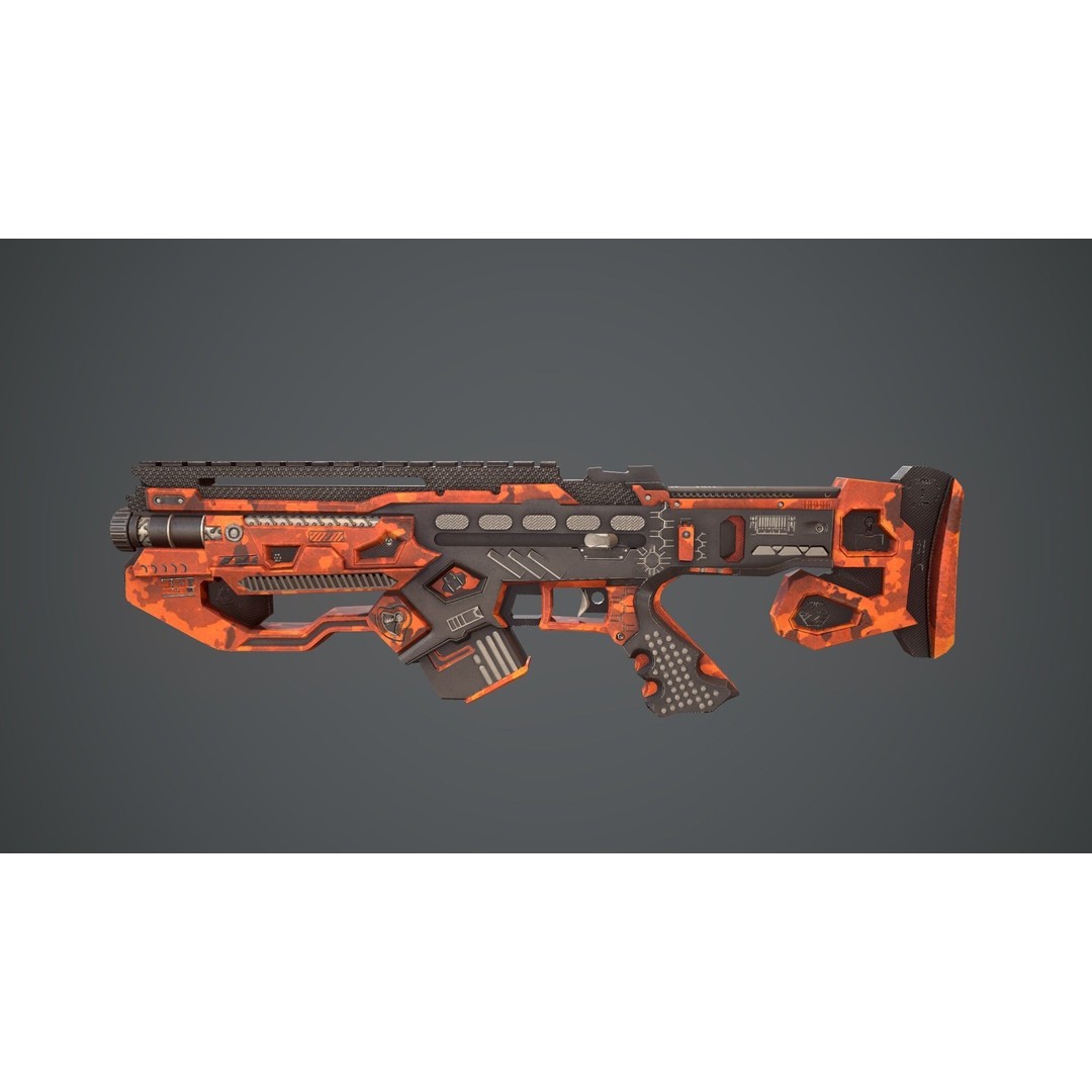 Space Gun 3D Model – Low Poly Sci-Fi Concept Weapon, FBX, PBR - View 14