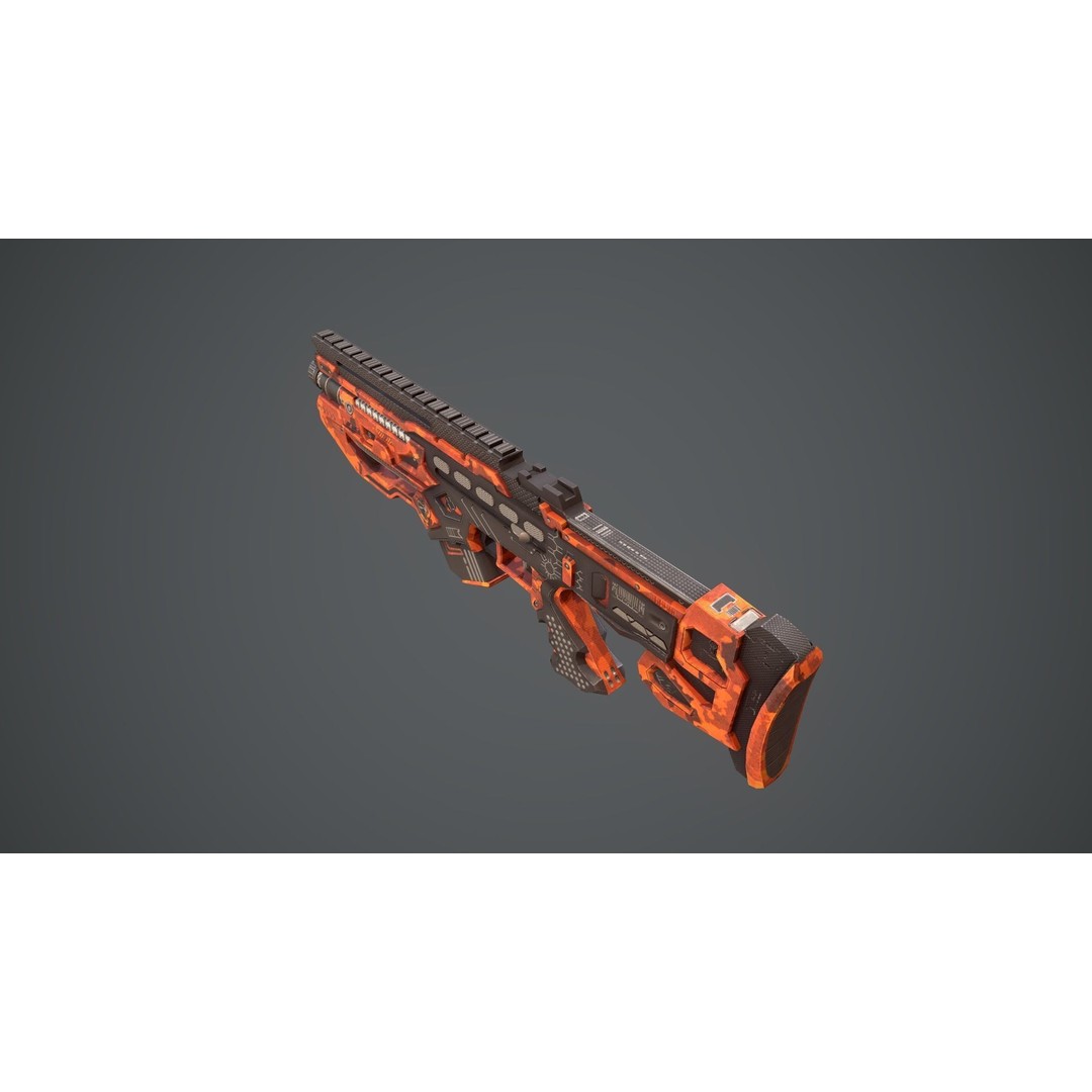 Space Gun 3D Model – Low Poly Sci-Fi Concept Weapon, FBX, PBR - View 15