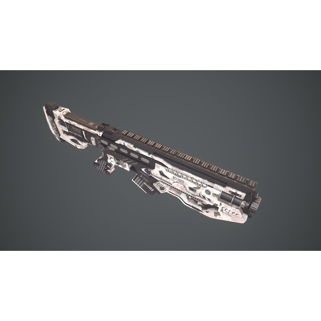 Space Gun 3D Model – Low Poly Sci-Fi Concept Weapon, FBX, PBR - View 18