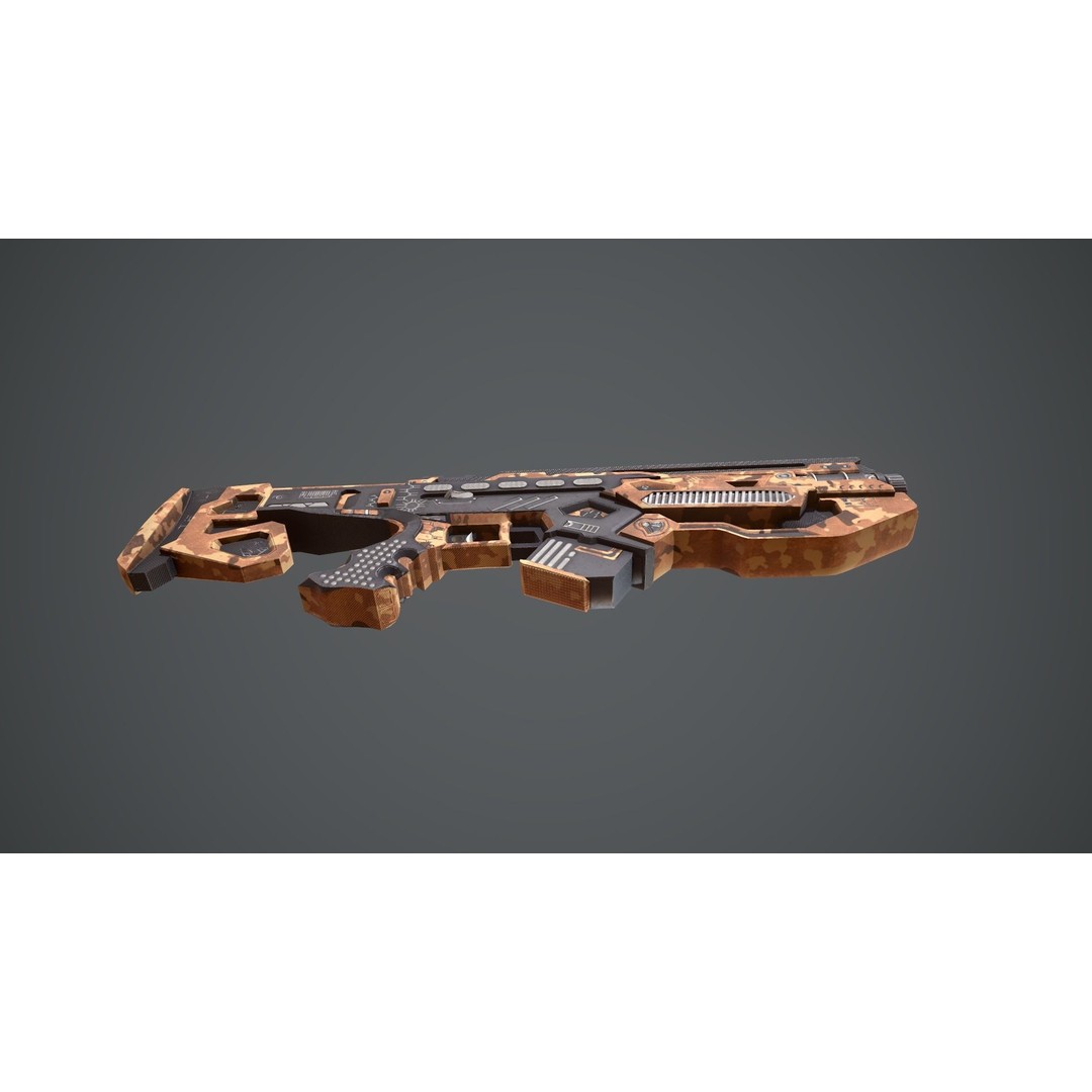 Space Gun 3D Model – Low Poly Sci-Fi Concept Weapon, FBX, PBR - View 20