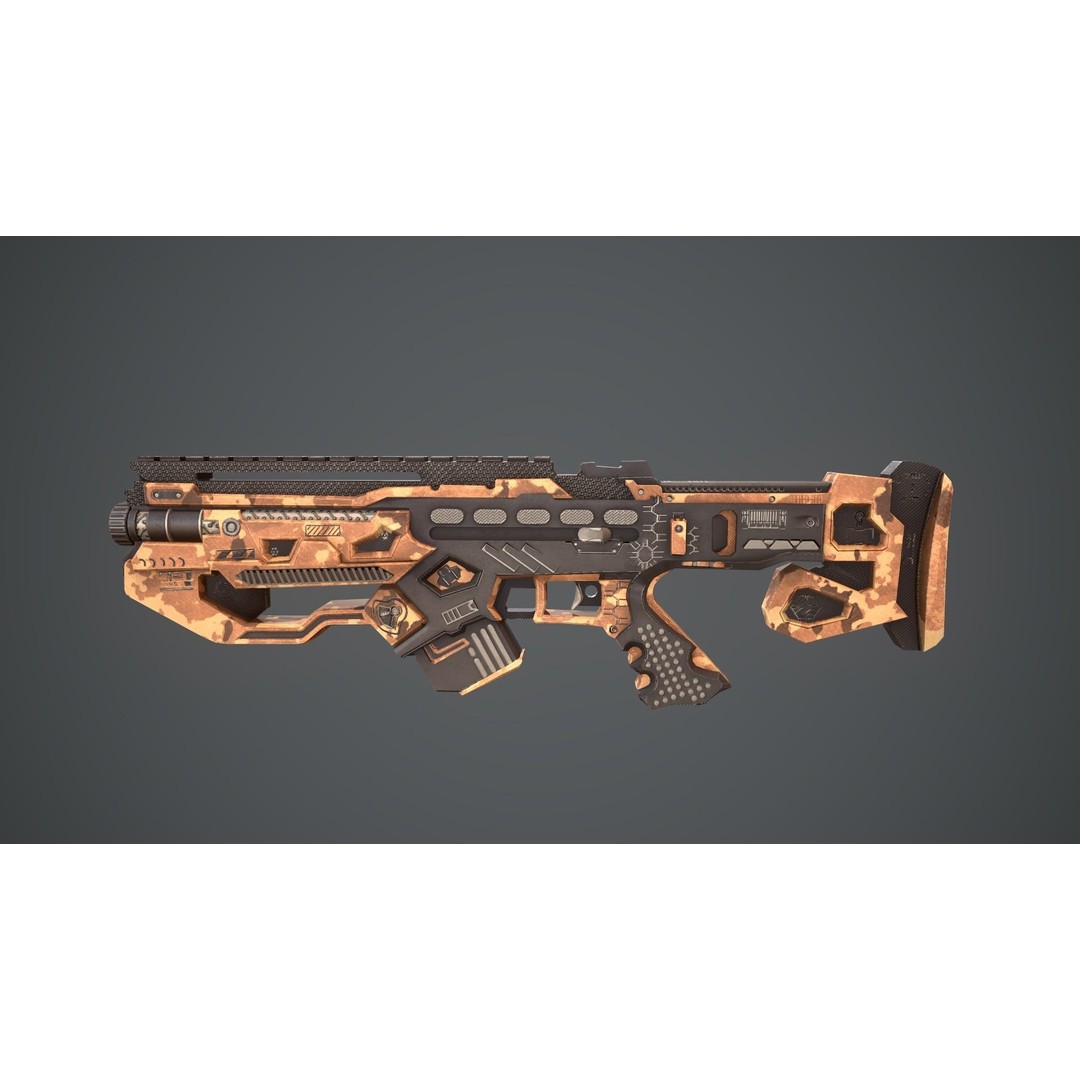 Space Gun 3D Model – Low Poly Sci-Fi Concept Weapon, FBX, PBR - View 21