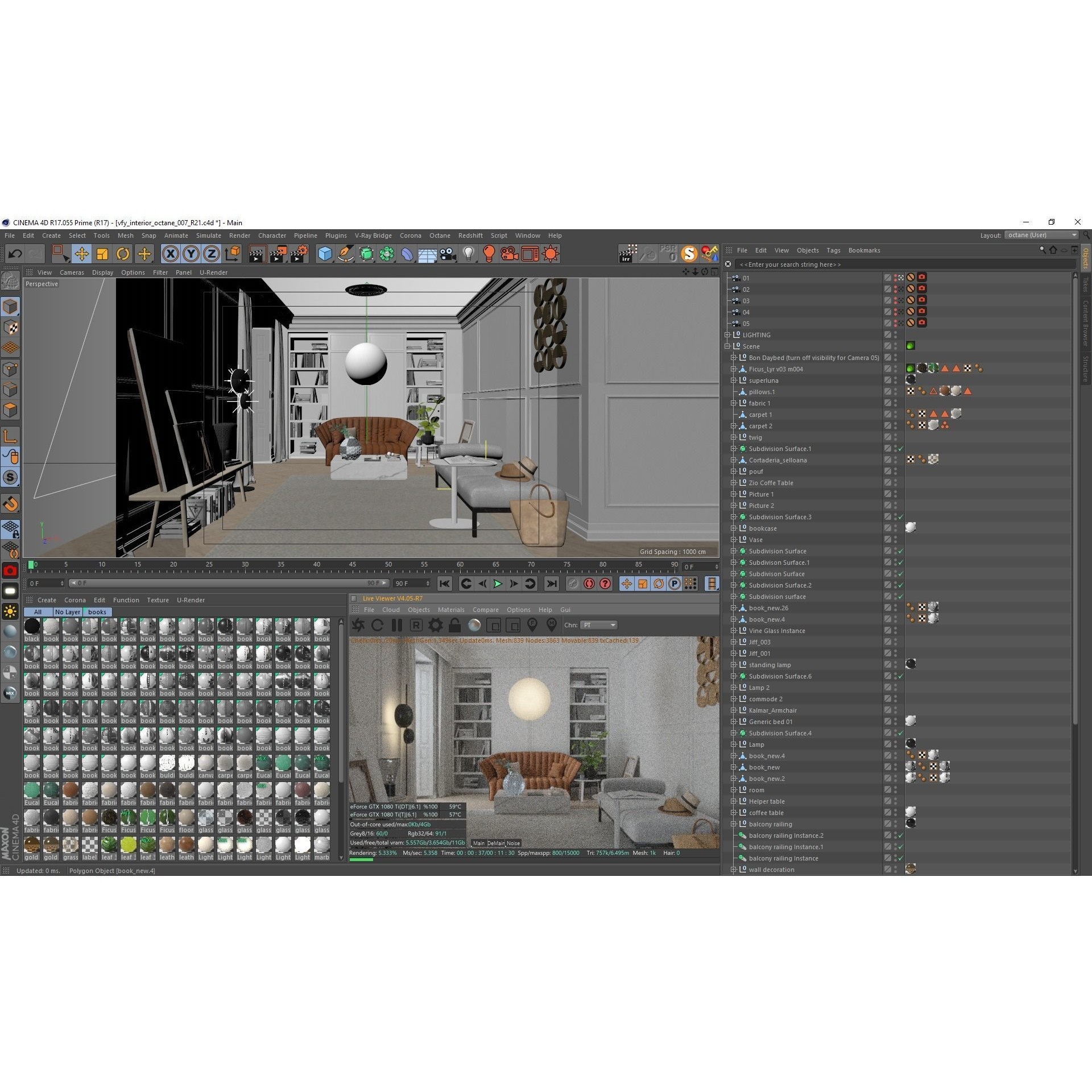 Eclectic Apartment Interior - Cinema 4D 3D Model - View 12