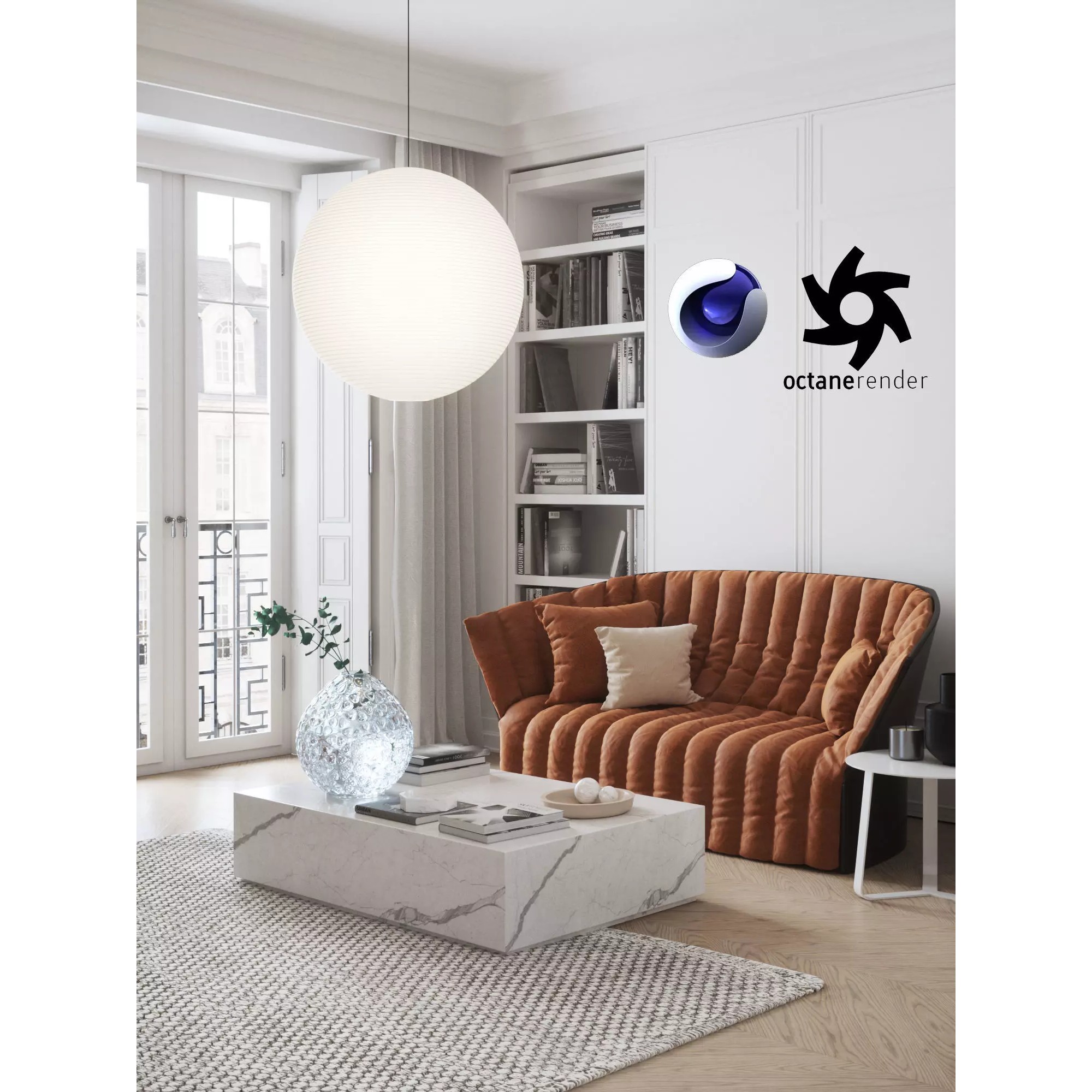 Eclectic Apartment Interior - Cinema 4D 3D Model - View 2