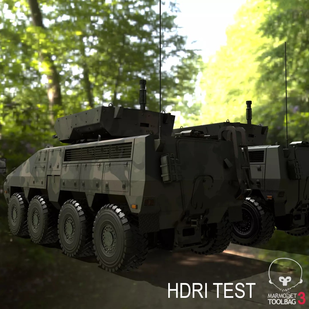 BARYS 8x8 Armoured Wheeled Vehicle 3D Model – Low Poly Game Asset, FBX, OBJ - View 10