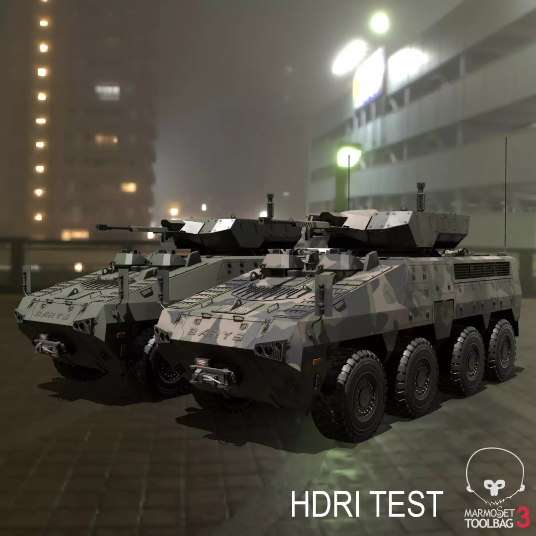 BARYS 8x8 Armoured Wheeled Vehicle 3D Model – Low Poly Game Asset, FBX, OBJ - View 3